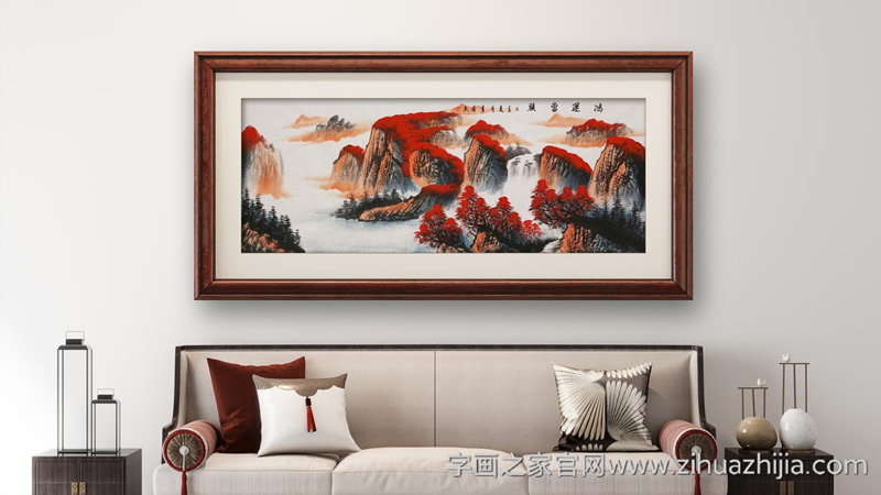 李章伟国画花鸟鸿运当头字画之家字画之家装裱效果图场景悬挂图