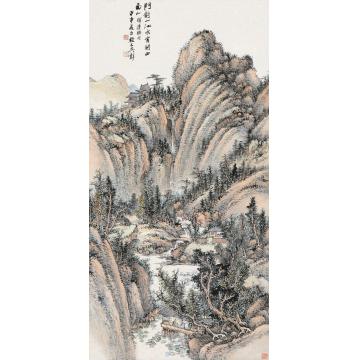 吴养木甲申（2004）年作青山碧水立轴设色纸本