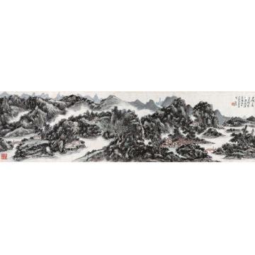黄宾虹太湖画意镜片设色纸本