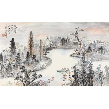江寒汀丙申（1956）年作瘦西湖景立轴设色纸本