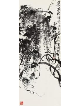刘海粟1968年作笔底明珠立轴水墨纸本