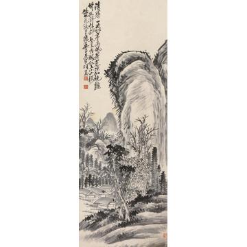 吴昌硕古树幽亭立轴水墨纸本