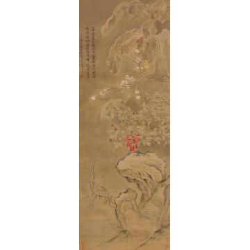 恽寿平己已（1689）年作芭蕉寒梅立轴设色绢本