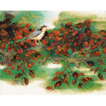 陈佩秋戊子（2008）年作秋深图镜片设色纸本