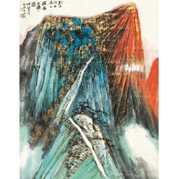 何海霞西岳太华图立轴设色纸本