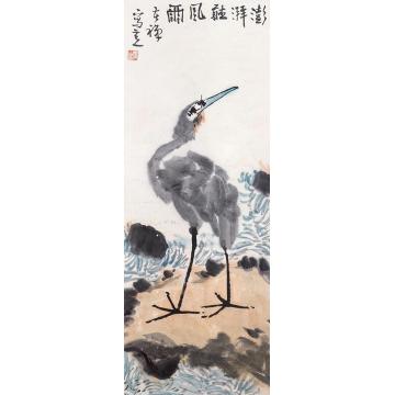 李苦禅澎湃听风雨立轴纸本