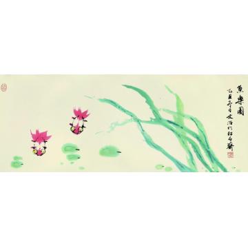 宋文治鱼乐图镜心（片）设色纸本