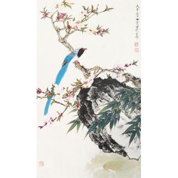 田世光花鸟立轴纸本