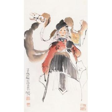程十发人物立轴纸本