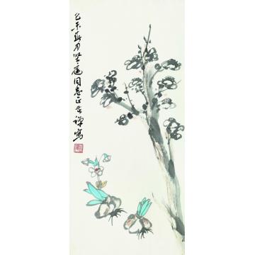 李苦禅花卉镜心（片）设色纸本