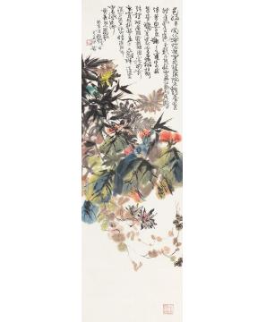 程十发花卉立轴纸本