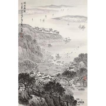 宋文治洞庭新绿立轴纸本