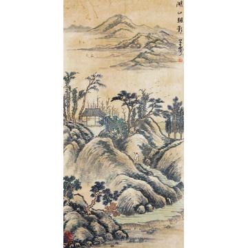 胡公寿湖山颿影立轴纸本