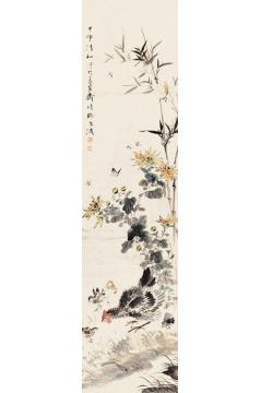 王雪涛大吉图立轴纸本
