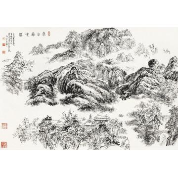 张仃癸亥（1983）年作泰山胜境图立轴水墨纸本