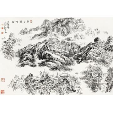 张仃癸亥（1983）年作泰山胜境图立轴水墨纸本