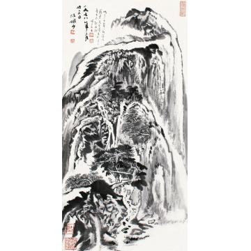 陆俨少1978年作秋壑鸣泉立轴水墨纸本