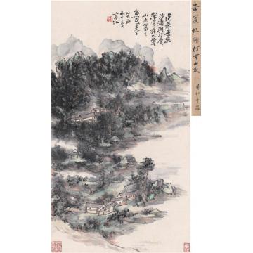 黄宾虹1955年作西泠山水图立轴设色纸本