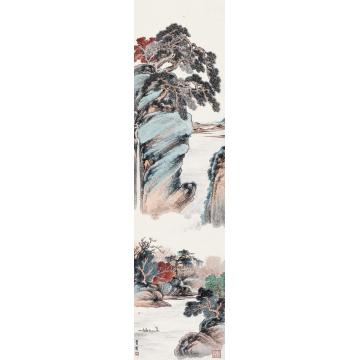 吴青霞松风秋江图立轴设色纸本