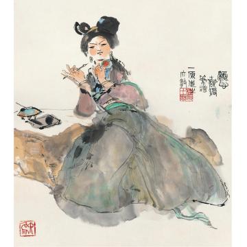 程十发秋心图镜片设色纸本