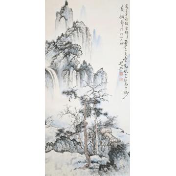 高剑父仿宋山水笔意立轴设色水墨纸本