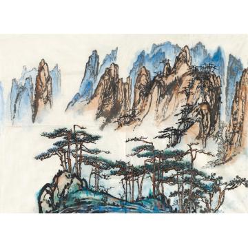 刘海粟松峦云梯图画心设色纸本