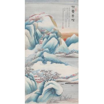 吴湖帆1930年作快雪时晴图镜片设色纸本