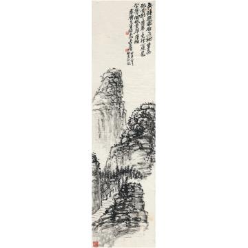 吴昌硕1923年作林屋岗峦图画心水墨纸本