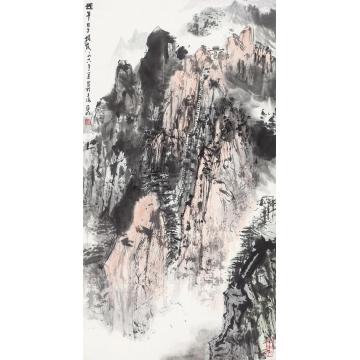 亚明1978年作云山图立轴设色纸本