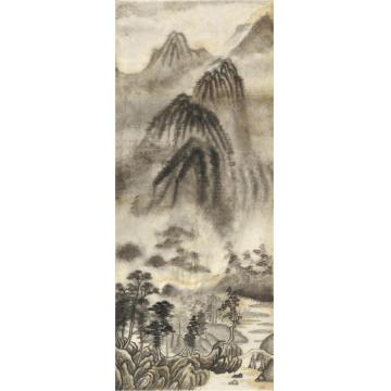 刘海粟仿董巨山水画心水墨纸本