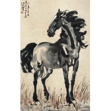 徐悲鸿1939年作骏马图立轴设色纸本