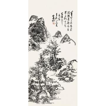 黄宾虹壬辰（1952）年作渴笔山水立轴水墨纸本