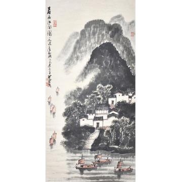 李可染1979年作春雨江南图立轴设色水墨纸本