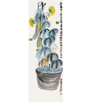 齐白石丝瓜立轴