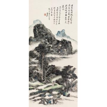 黄宾虹戊子（1948）年作溪山深处立轴设色纸本