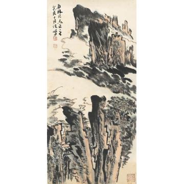 陆俨少1983年作秋山图镜片设色纸本