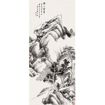 吴华源乙酉（1945）年作南山苍翠立轴水墨纸本