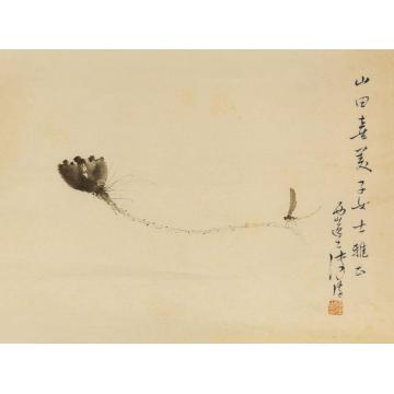 溥儒蜻蜓镜片纸本