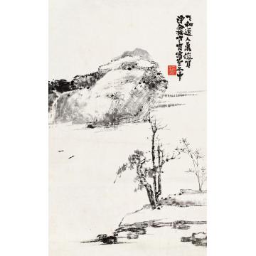 萧俊贤1929年作云林画意立轴水墨纸本