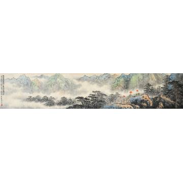 应野平1985年作井冈风云镜片设色纸本