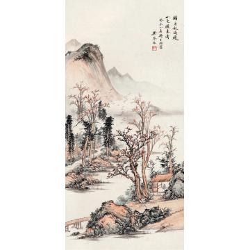 吴琴木1943年作秋山图立轴设色纸本