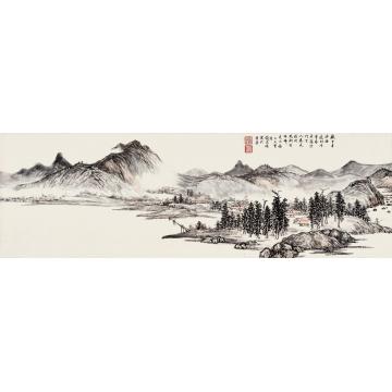 饶宗颐1979年作山水镜片设色纸本
