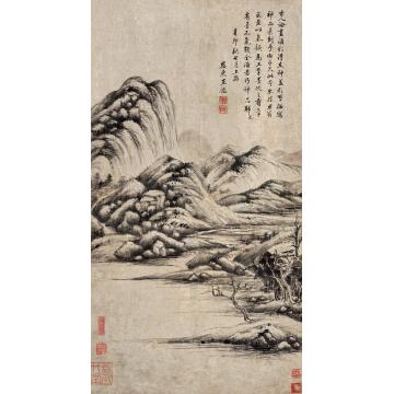 王鉴1651年作山水立轴水墨纸本