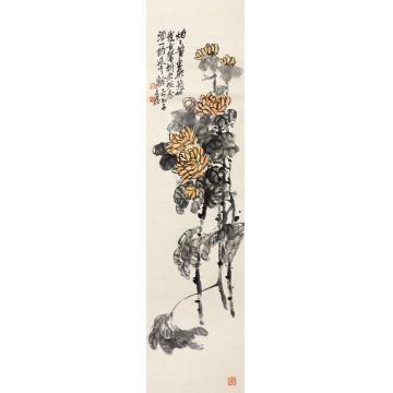 吴昌硕花卉立轴设色纸本