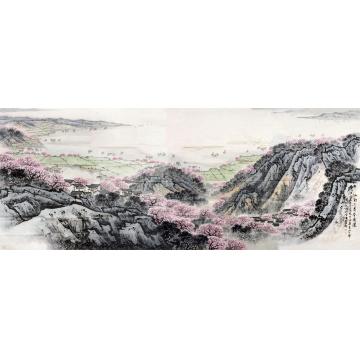 宋文治山水镜片设色纸本