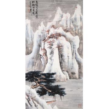 谢稚柳山水立轴设色纸本