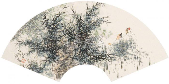 王明明人物扇面立轴纸本字画之家