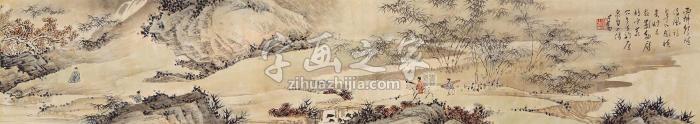 溥儒山水人物镜片纸本字画之家