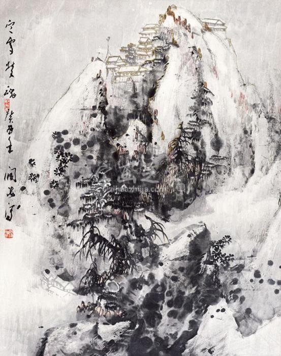 王阔海寒雪梦魂立轴纸本字画之家