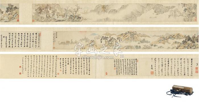 陈堪1632年作天台石梁图手卷设色纸本字画之家